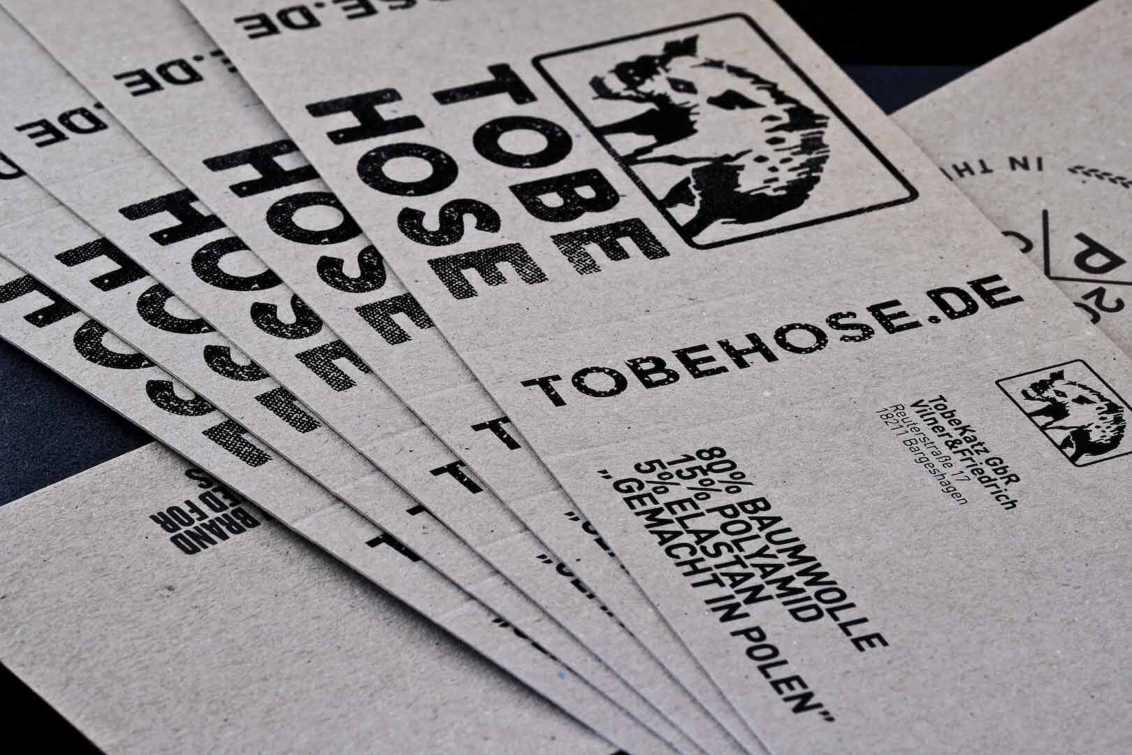 kartonowe etykiety - tobe hose