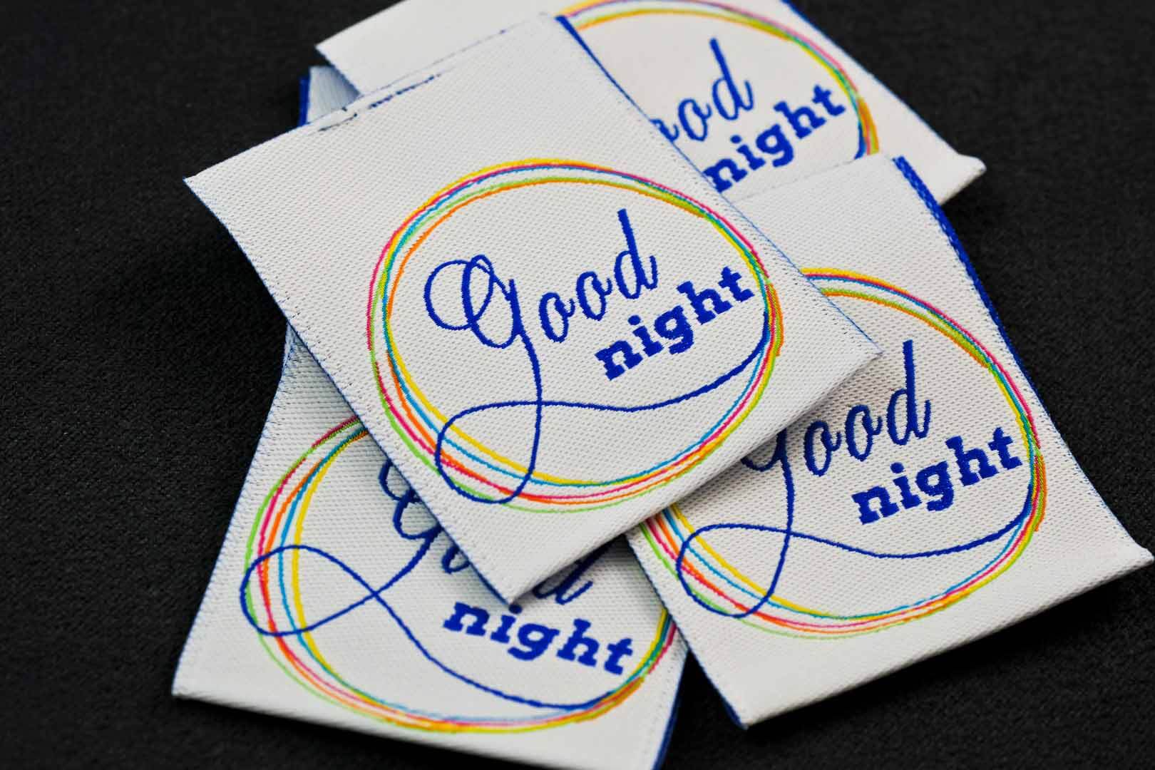 wszywki żakardowe - good night